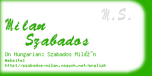 milan szabados business card